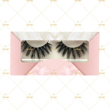 Luxury Pink Marble Reusable Eyelash Packaging Box For Popular 3D Vegan Mink 0.05mm PBT Fiber Silk Lashes Factory Free Samples  L
